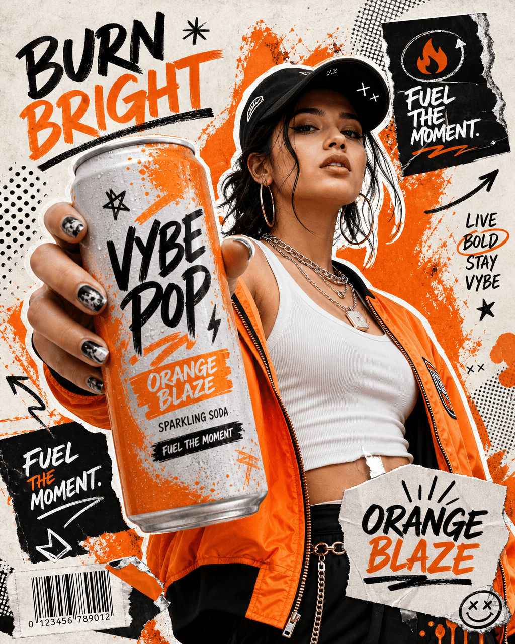 Electric Splash Soda Streetwear Orange Blaze