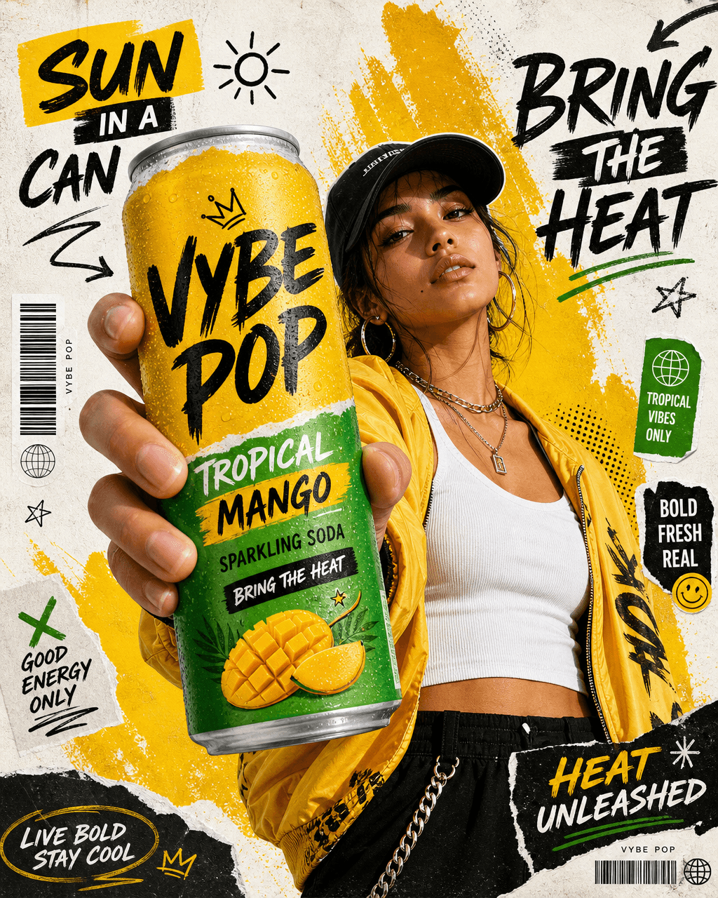 Electric Splash Soda Streetwear Tropical Mango