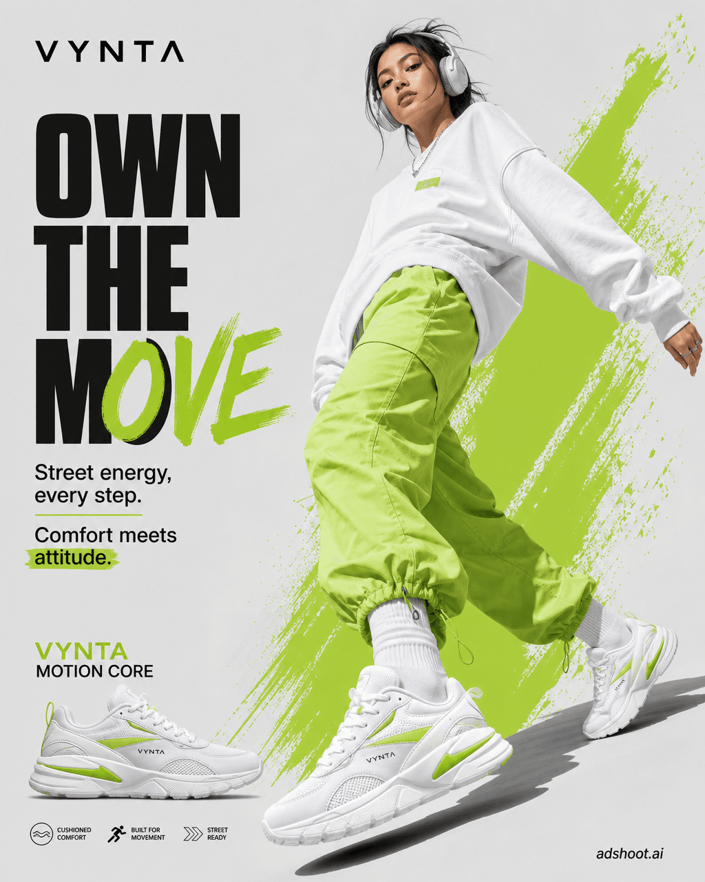 Slime Green Sneaker Streetwear Campaign